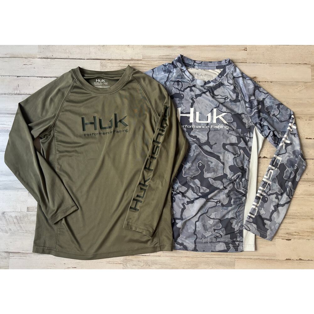 Lot of 2 Kids Pursuit Performance Crew Long Sleeved Tees Boys Med